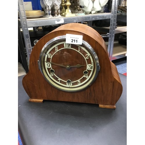 211 - Large Wooden Mantle Clock