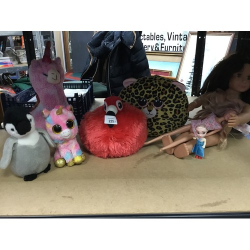 225 - Generation Doll and 2 Others, 2 Squishies, TY Unicorn and a Chester Zoo Penguin