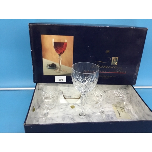 299 - Boxed New Crystal Red Wine Glasses x4