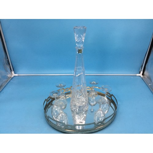 426 - Laura Ashley Plated Tray, Decanter and Glasses