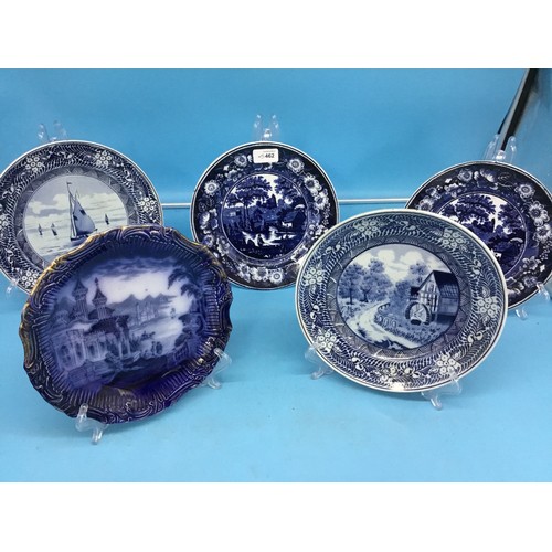 462 - Vintage Blue and White Dutch Plates x5