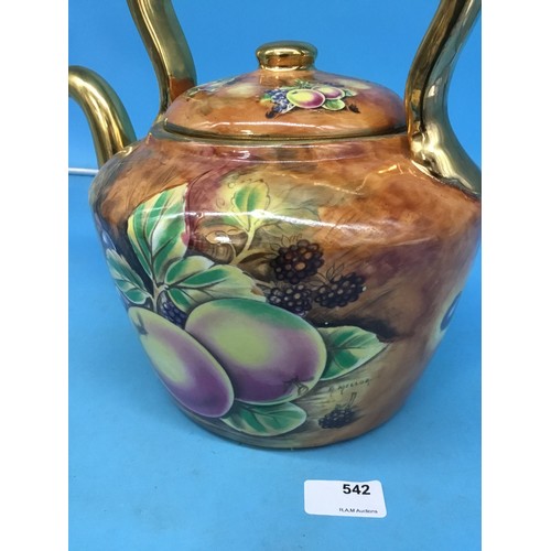 542 - Large Baroness Fine China Fruit Pattern Tea Pot 12