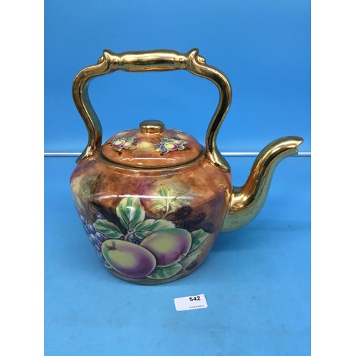 542 - Large Baroness Fine China Fruit Pattern Tea Pot 12