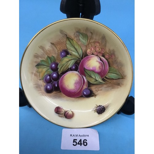 546 - Vintage Aynsley Orchard Gold Pin Tray Signed D Jones