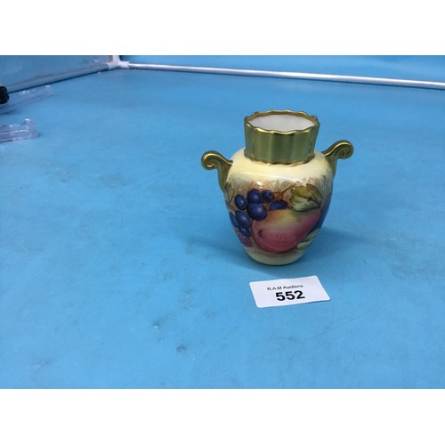 552 - Anysley Orchard Gold Guilded Urn Signed H Brunt