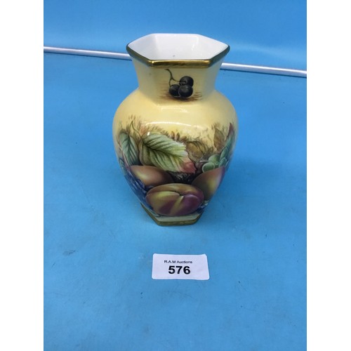 576 - Aynsley Orchard Gold Vase (5/6