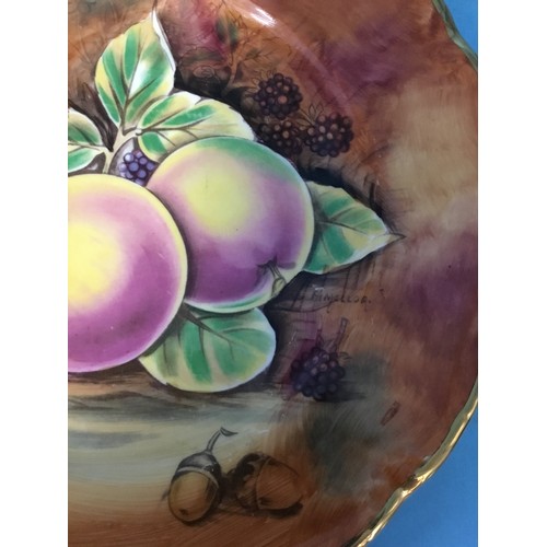 587 - Baroness Fine China Fruit Pattern Gilded Plate Signed H Melton