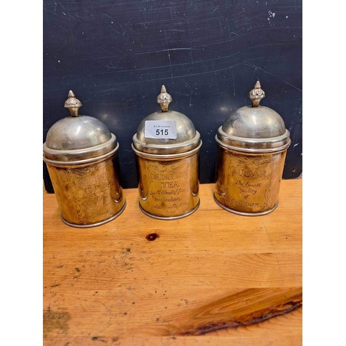 515 - Vintage/Antique Brissi Tea, Coffee and Sugar Pots (unsure if silver or plate)