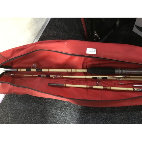 552 - Dango Red Fishing Holdall, 2 Sea Rods and 2 Young Anglers