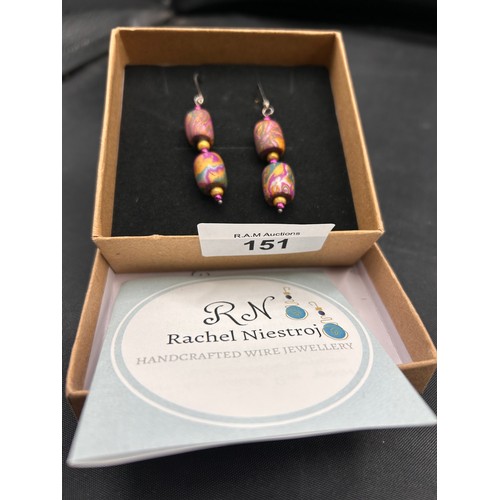 151 - Pair Of Handcrafted Earrings