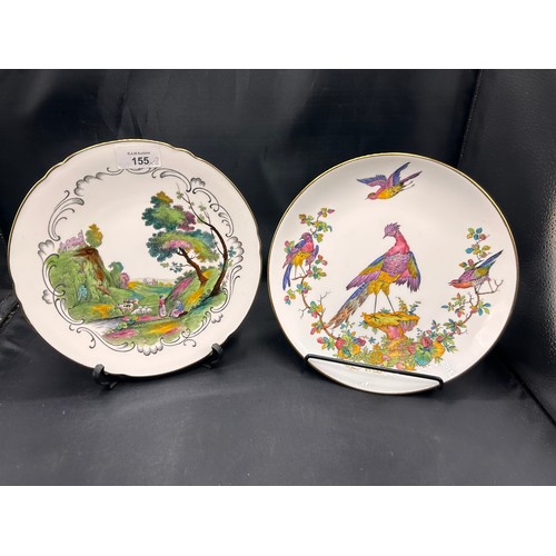 155 - Spode Display Plates x 2 Hand Painted and Signed