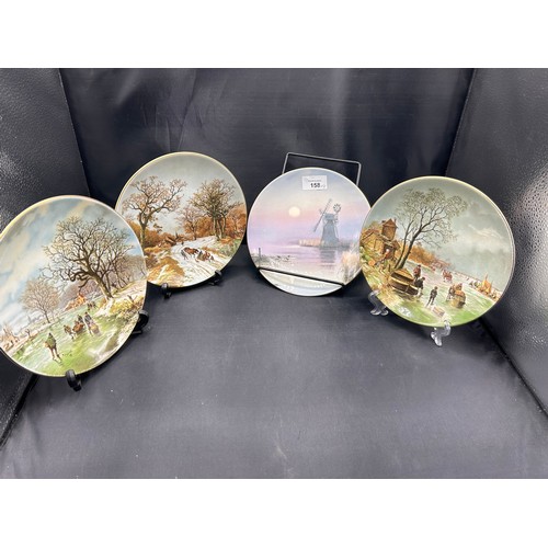 158 - Coalport Winter Scene Plates x4