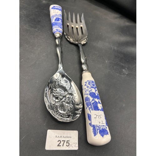 275 - Spode Serving Spoon and Fork