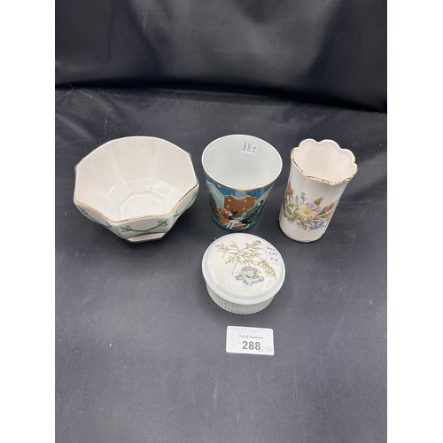 288 - 4 Items Of China To Include Wedgewood, Aynsley x2 and Goebel