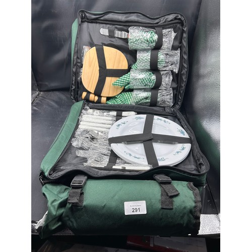 291 - Four Person Green Picnic Back Pack Complete