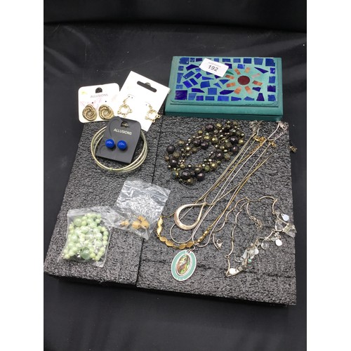 192 - Jewellery Box and Contents (Tagged Jewellery)