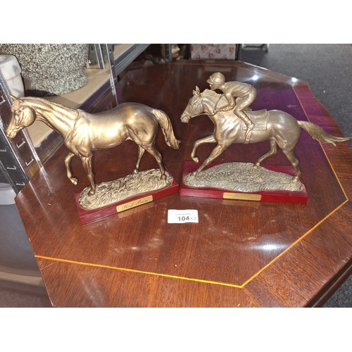 104 - Models Of Red Rum and Shergar With Rider