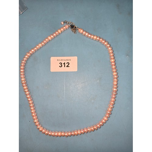 312 - 925 Genuine Silver Clasp Pearl Necklace