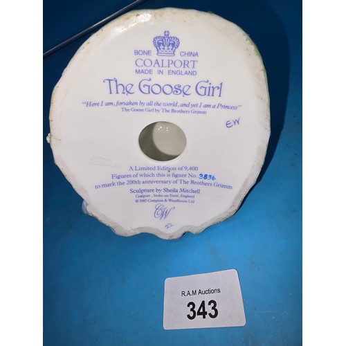 343 - Limited Edition Coalport Goose Girl Figurine