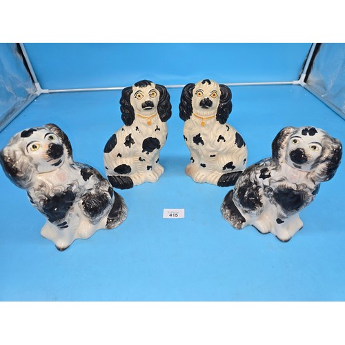 415 - Vintage Staffordshire Dogs x2 Pairs