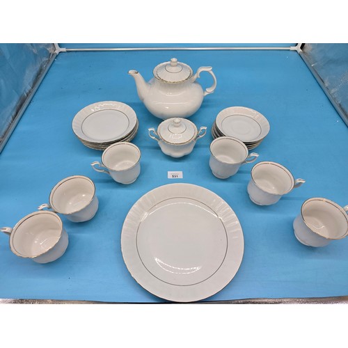 531 - Guilded Tea Set x15 Pieces Marked To The Base Chodziez Poland