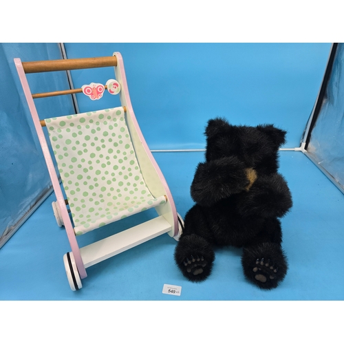 549 - Battery Operated Fur Real Bear and a Vintage Early Learning Pushchair/Walker