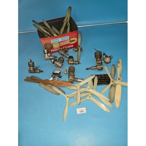 550 - Box Of Mixed Model Aeroplane Engines and Propellers