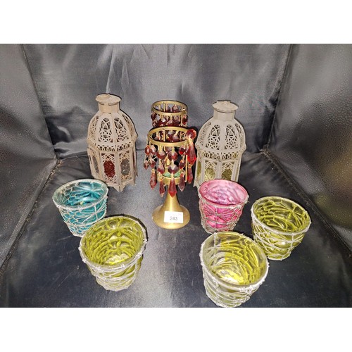 243 - Tea Light Holders and Lanterns x8