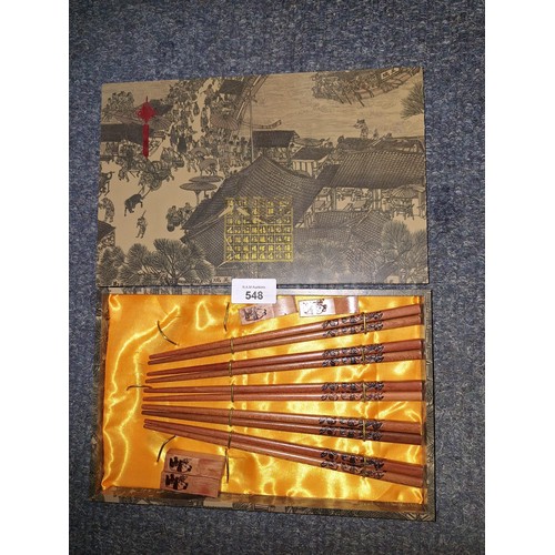 548 - Cased Chinese Chopsticks and Stands