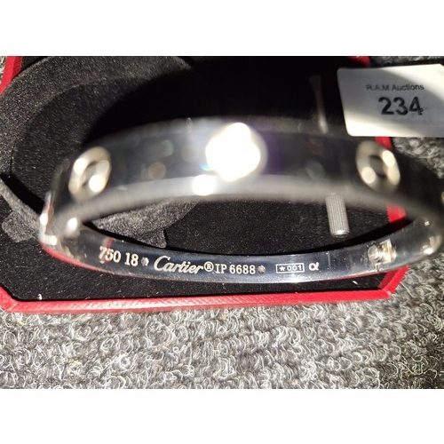 234 - Boxed Presented as Cartier Bracelet With Marks