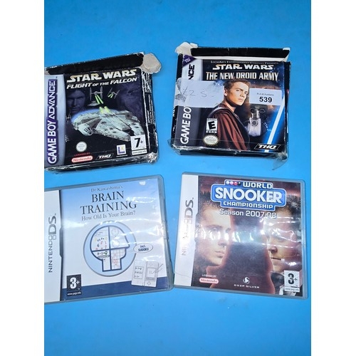 539 - Boxed Gameboy Starwars Games x2 and Nintendo DS Games x2