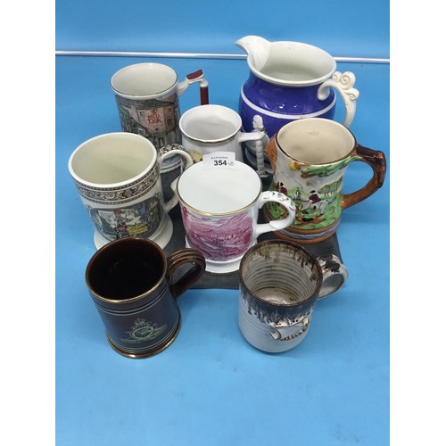 354 - Group of Tankardsand Jugs x8 To Include Denby, Lawleys, Adam’s, Sadler, Coalport Etc.