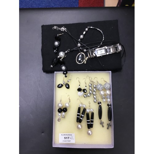 517 - Fashion and Vintage Jewellery To Include Earrings (displays not included)