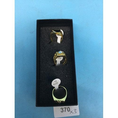 370 - Boxed Men’s Dress Rings x3