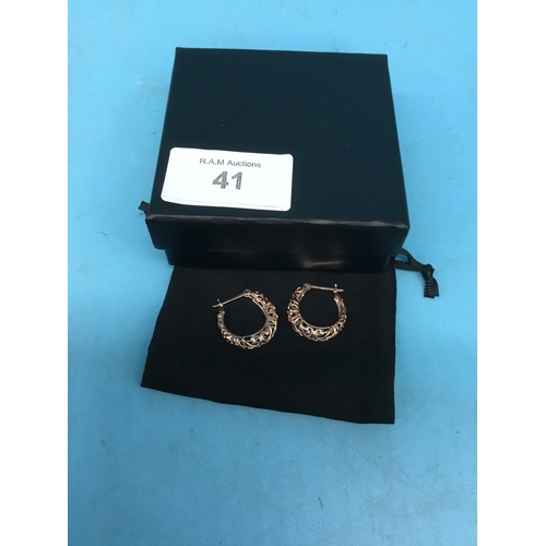 41 - Boxed Rose Gold on 925 Silver Earrings (new in box)