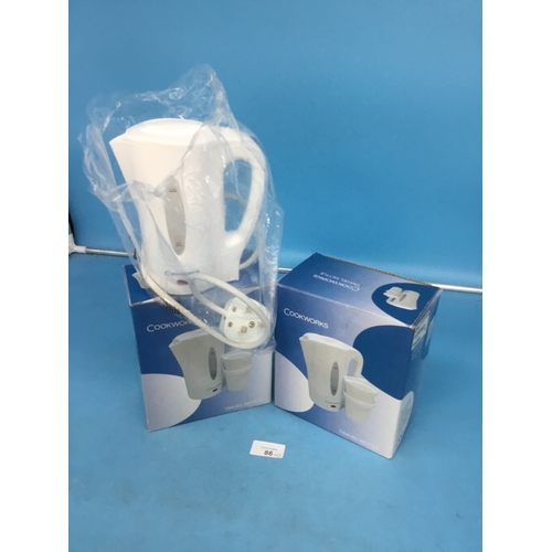 86 - Kitchenware Travel Kettle x2