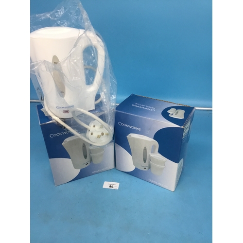 86C - Kitchenware Travel Kettle x2