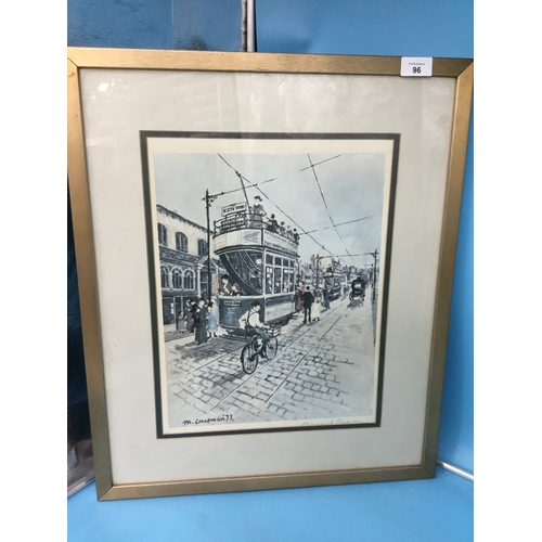 96 - Limited Edition Margaret Chapman Hand Signed Picture of a Tram