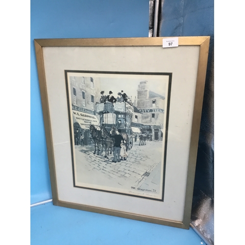 97 - Limited Edition Margaret Chapman Hand Signed Picture of a Horse Drawn Tram