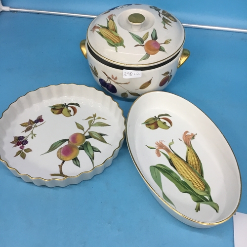 298 - Royal Worcester Lidded Servers x2 Huge Size In The Evesham Design and One Other Server also Royal Wo... 