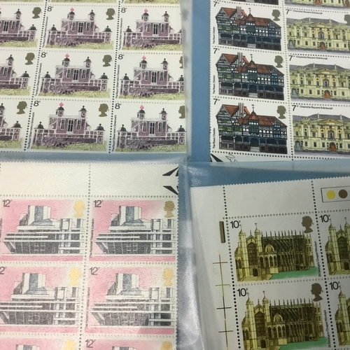 314 - Proof Sheets of Stamps x4  7p 8p 10p 12p historic buildings