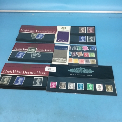 321 - 6x packs of British mint stamps