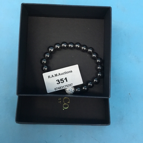 351 - Hematite bracelet boxed