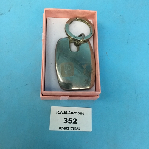 352 - Boxed old rolls Royce keyring