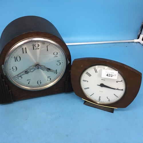 433 - Mantle clocks x 2 to inc.smiths + beges clock