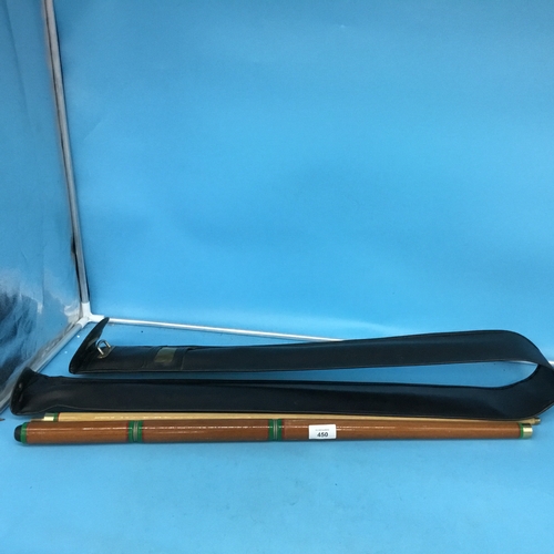 450 - Vintage collectible snooker cue in case