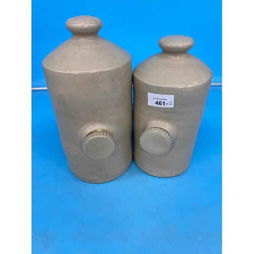 461 - 2x stone water bottles vintage