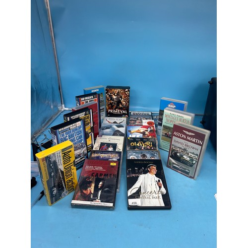 458 - Selection of DVDs + vhs to inc. collectible rally vhs great lot