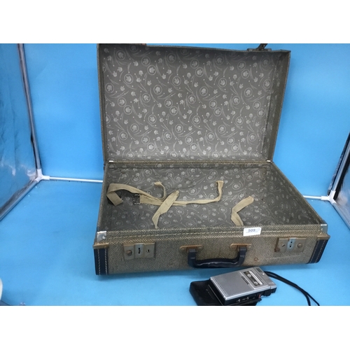 509 - Fender edge vintage case+ Sanyo cased dictaphone