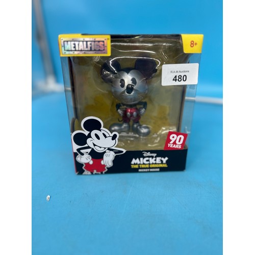 480 - Disney original Mickey Mouse metal figure 90 year collector figure